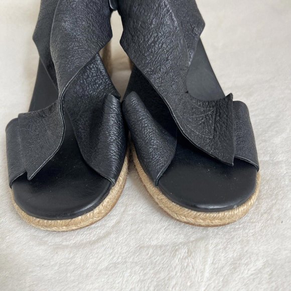 Osklen Black Leather Wedge Heels - Picture 4 of 6